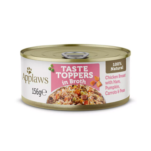 Applaws Taste Toppers Wet Dog Food Chicken Breast, Ham & Vegetables in Broth 156g