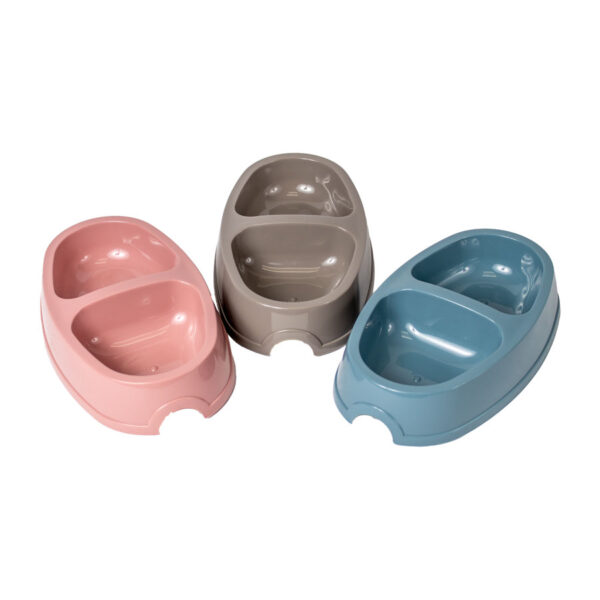 Savic Twin Plastic Cat Bowl Assorted Colours  13x23.5cm