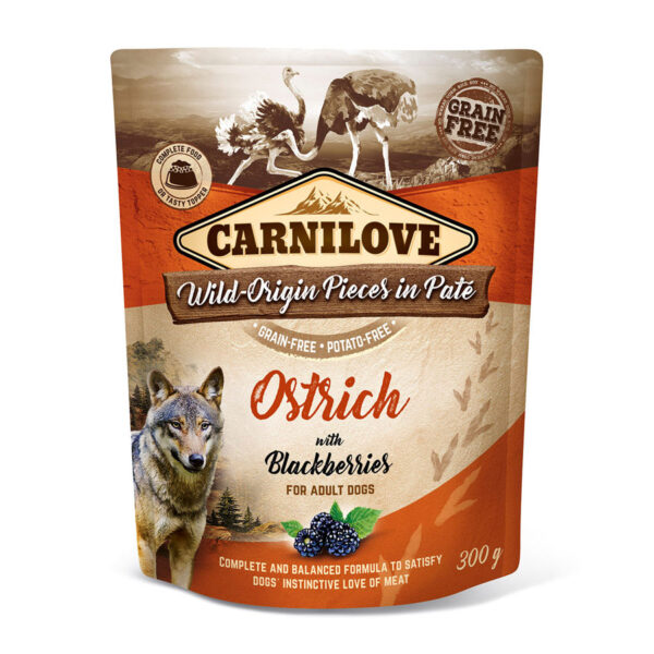 Carnilove Complete Wet Dog Food Adult Ostrich & Blackberry 300g