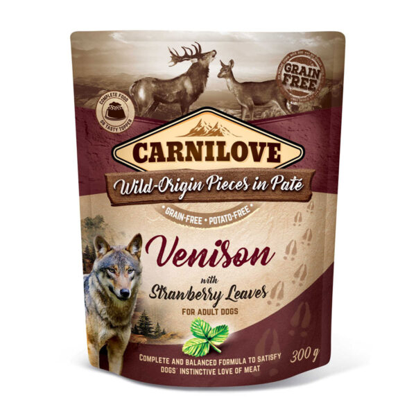 Carnilove Complete Wet Dog Food Adult Venison & Strawberry Leaf 300g