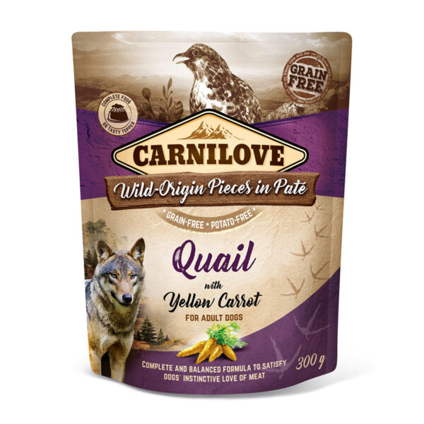 Carnilove Complete Wet Dog Food Adult Quail & Yellow Carrot 300g