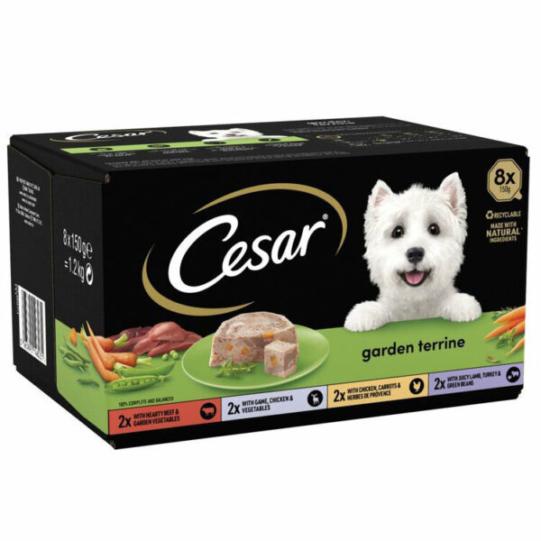 Cesar Complete Wet Dog Food Mixed Selection Garden Terrine 8x150g