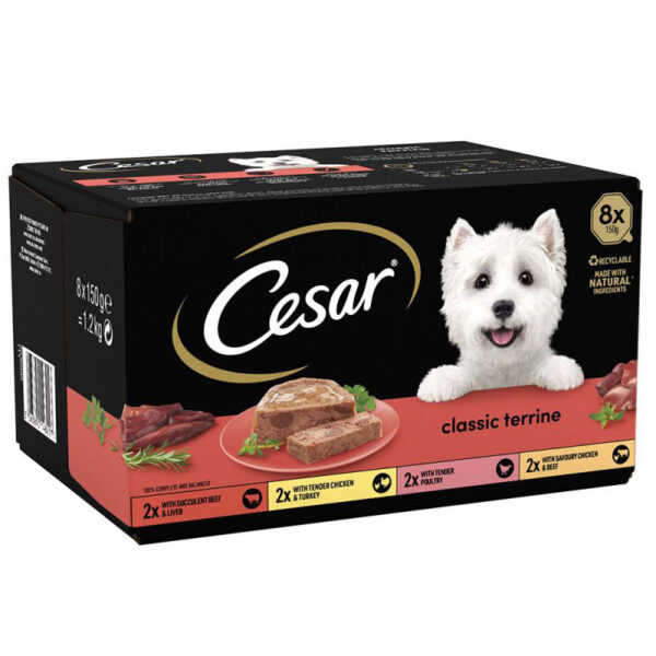 Cesar Complete Wet Dog Food Mixed Selection Classic Terrine 8x150g