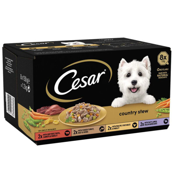 Cesar Complete Wet Dog Food Mixed Selection Country Stew 8x150g