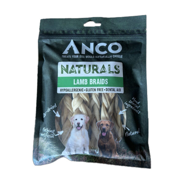 Anco Naturals Dog Chews Lamb Braids 100g