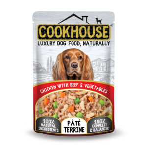 Cookhouse Complete Wet Dog Food Pouch Chicken with Beef in Pate Terrine 100g