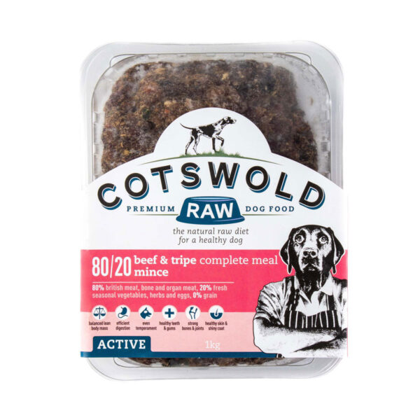 Cotswold Frozen Raw Complete Dog Food Mince Beef & Tripe