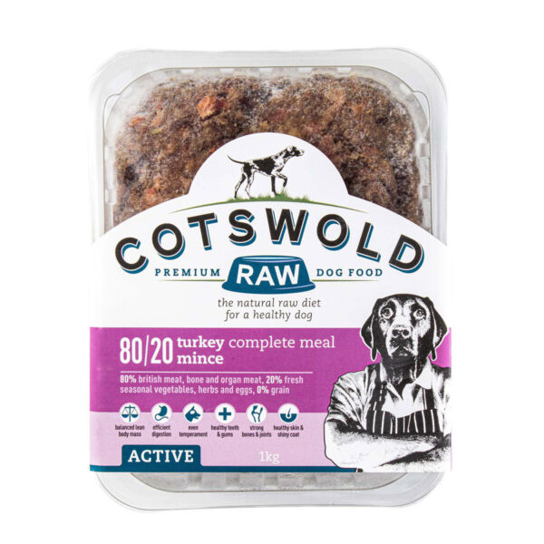 Cotswold Frozen Raw Complete Dog Food Mince Turkey