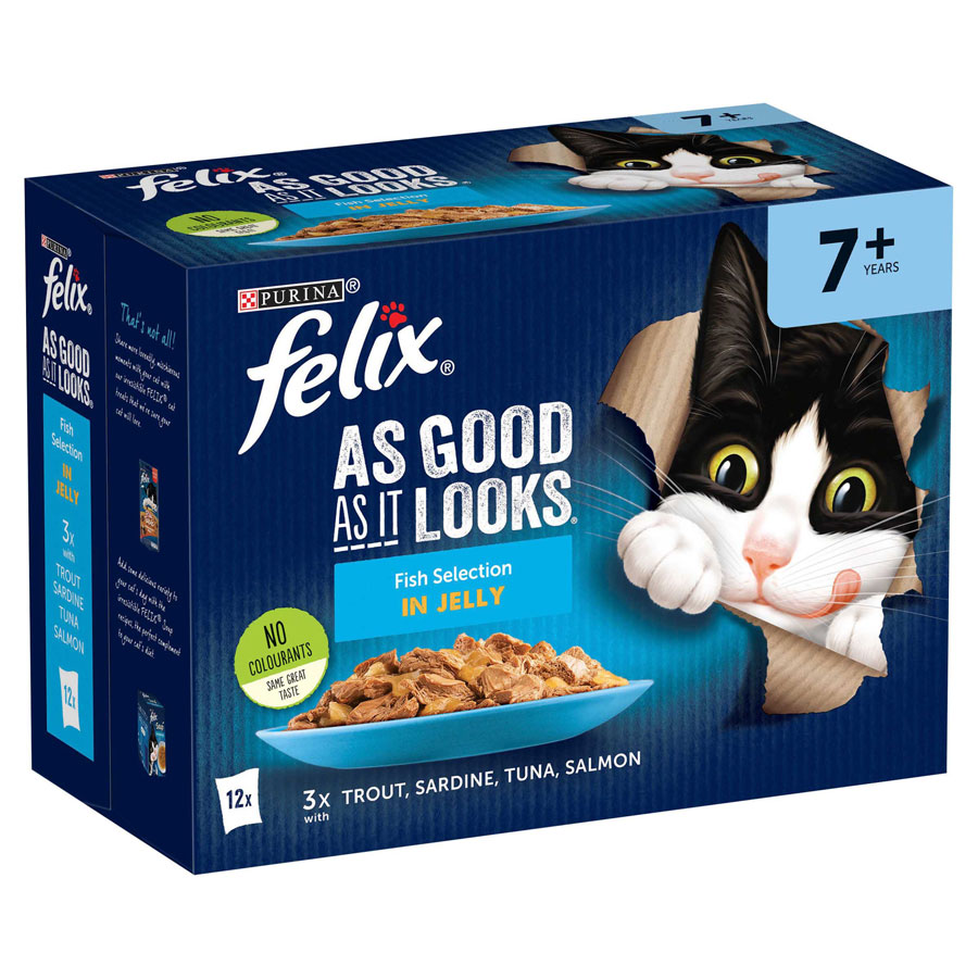 Felix As Good As It Looks Cat Food Pouches Senior 7+ Fish Selection in ...