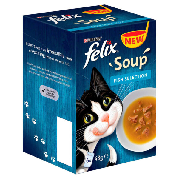 Felix Cat Soup Fish Selection  6x48g