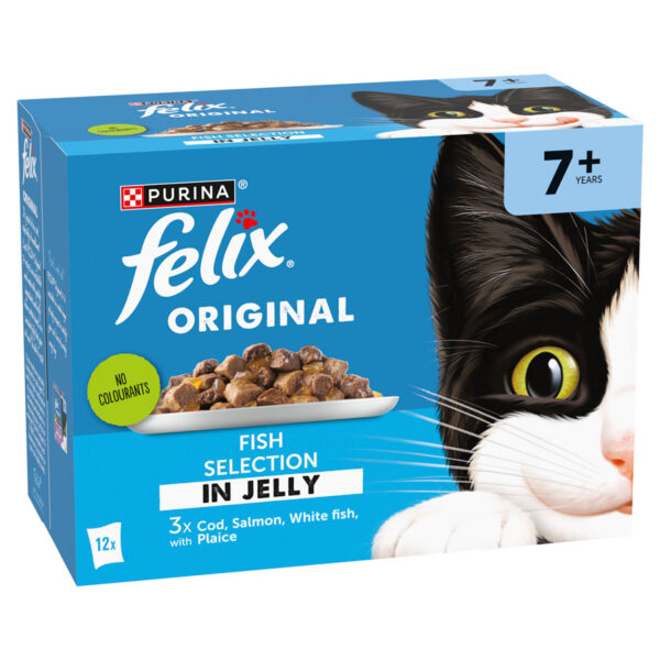 Felix Original Cat Food Pouches Senior 7+ Fish Selection in Jelly