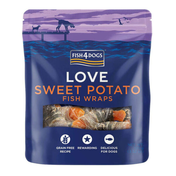 Fish4Dogs Sweet Potato Fish Wraps Dog Treats 100g