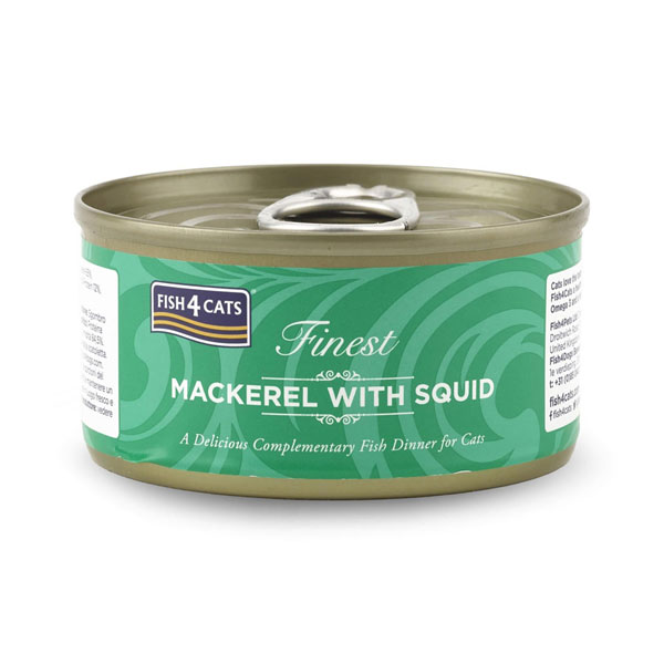 Fish4Cats Finest Tinned Cat Food Mackerel & Squid 70g