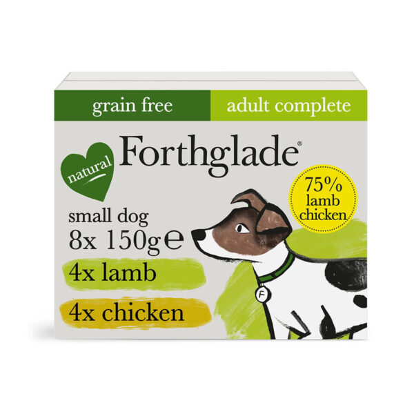 Forthglade Grain Free Complete Wet Dog Food Small Dog Multipack Chicken & Lamb 8x150g