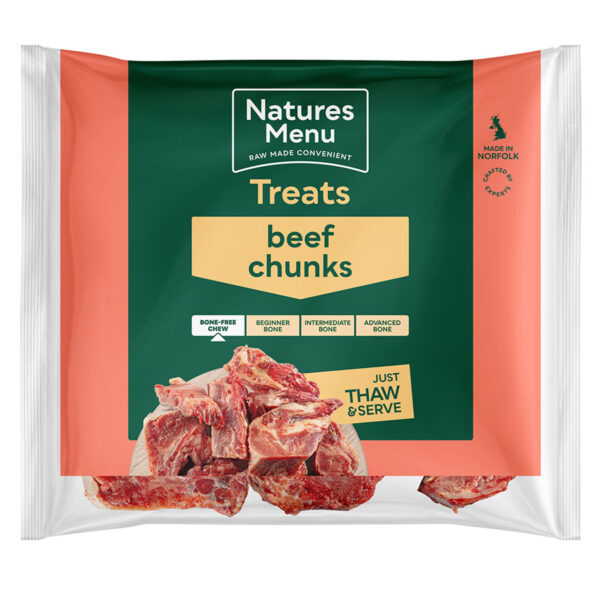 Natures Menu Frozen Raw Beef Chunks 1kg