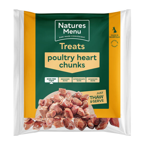 Natures Menu Frozen Raw Poultry Heart Chunks 1kg