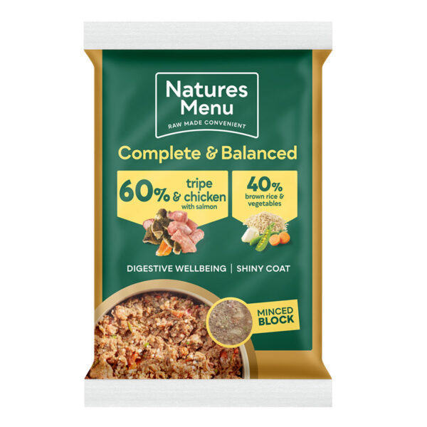 Natures Menu Frozen Raw Complete Dog Food 60/40 Chicken & Tripe 300g