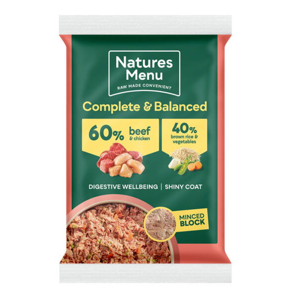 Natures Menu Frozen Raw Complete Dog Food 60/40 Beef & Chicken 300g