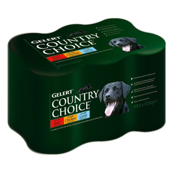 Gelert Country Choice Working Dog Food in Jelly Mixed Pack 6x1200g