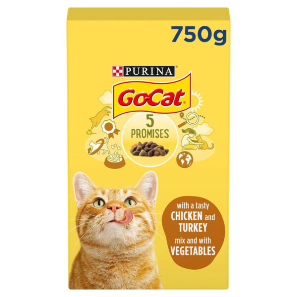 Go-Cat Complete Adult Cat Food Chicken, Turkey & Veg 750g