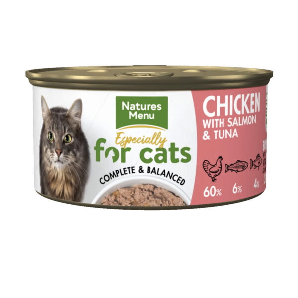 Natures Menu Complete Wet Cat Food Tin Adult Chicken, Salmon & Tuna 85g