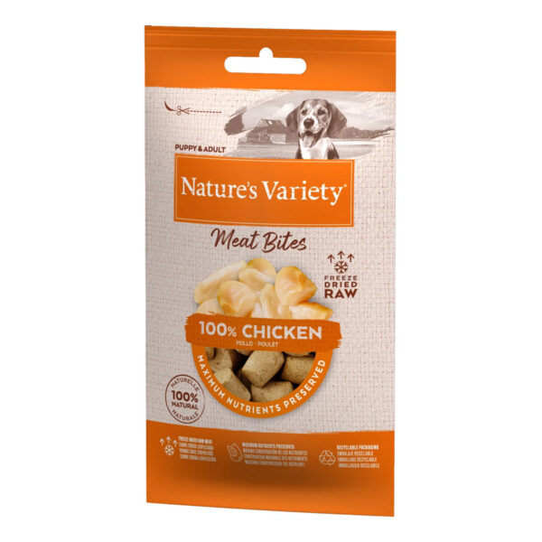 Natures Variety Freeze Dried Meaty Bites Dog Treats Chicken 20g