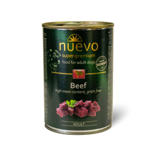 Nuevo Complete Tinned Wet Dog Food Adult Beef