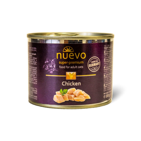 Nuevo Complete Tinned Wet Cat Food Adult Chicken 200g