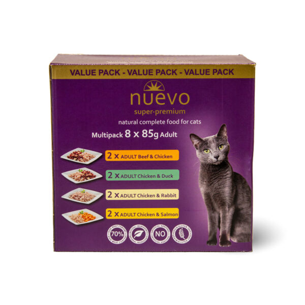 Nuevo Wet Cat Food Pouches Adult Multipack 8x85g