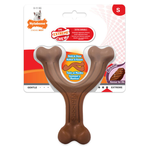 Nylabone Dog Dura Chew Whishbone Bison