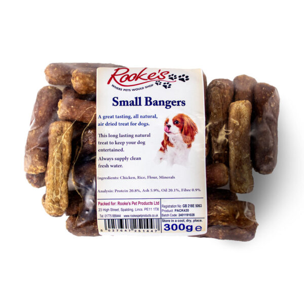 Rooke's Small Bangers Dog Treats 300g