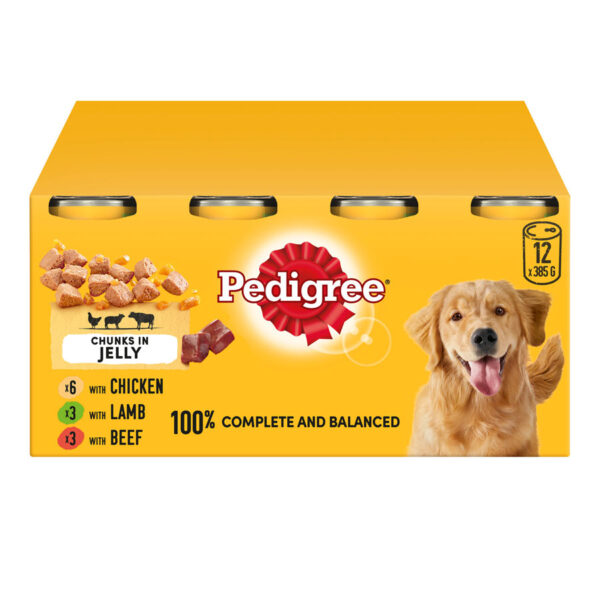 Pedigree Complete Wet Dog Food Cans in Jelly Mixed Pack  12x385g