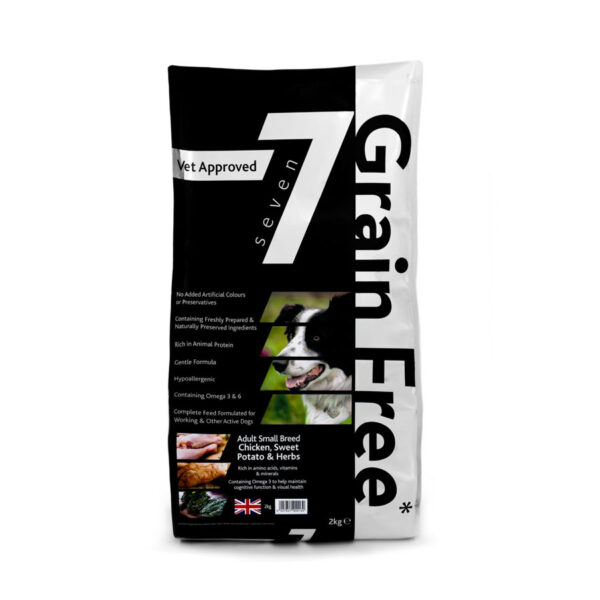 Seven Grain Free Complete Dry Dog Food Adult Small Breed Chicken, Sweet Potato & Herbs 2kg