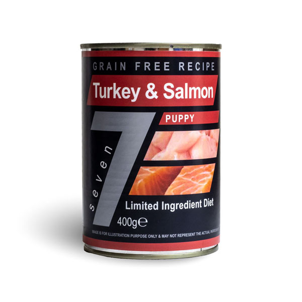 Seven Grain Free Complete Wet Dog Food Puppy Turkey & Salmon 400g