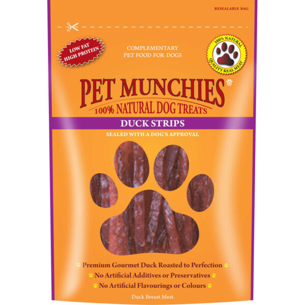 Pet Munchies Natural Dog Treats Duck Strips