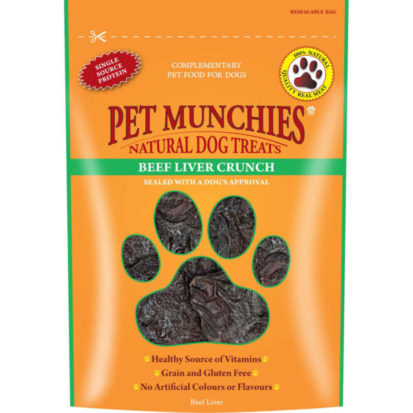 Pet Munchies Natural Dog Treats Beef Liver Crunch 90g