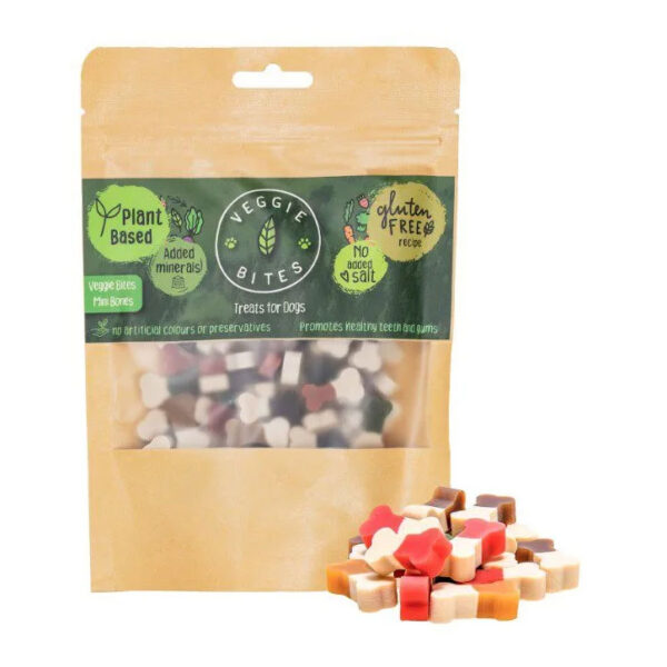 Veggie Bites Dog Treats Mini Bones 100g