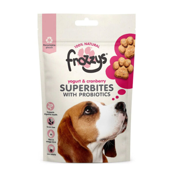 Frozzys Superbites Dog Treats with Probiotics, Yogurt & Cranberry 100g