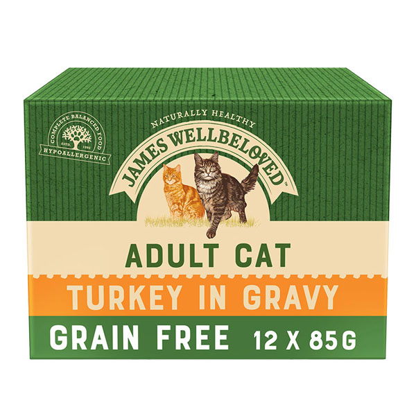 James Wellbeloved Complete Wet Cat Food Grain Free Adult Turkey in Gravy 85g