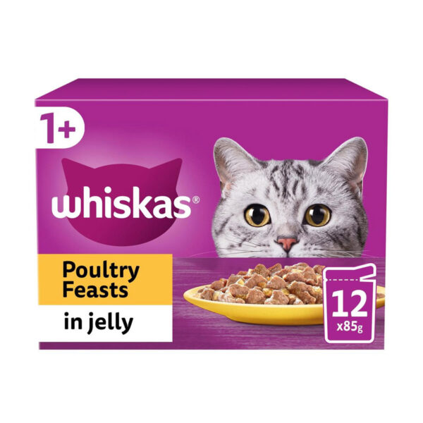 Whiskas Complete Wet Cat Food Pouches 1+ Poultry Feasts in Jelly