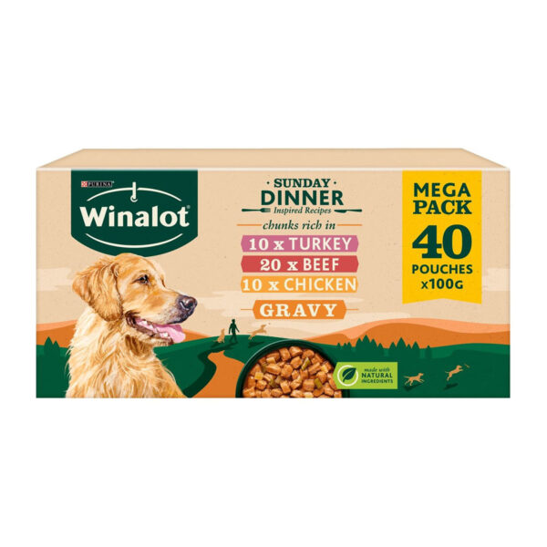 Winalot Complete Wet Dog Food Adult Sunday Dinner in Gravy  40x100g