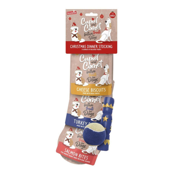 Rosewood Cupid & Comet Christmas Dinner Dog Stocking