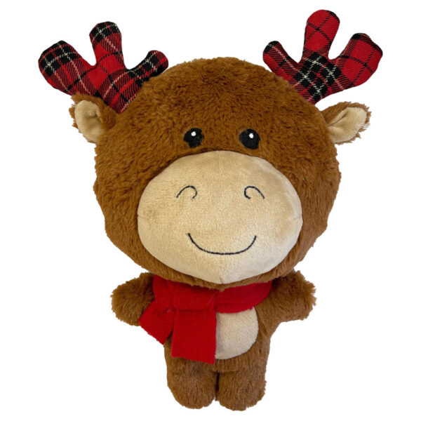 Happy Pet Christmas Big Head Reindeer Dog Toy