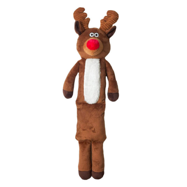 Happy Pet Squeaky Soft Reindeer Dog Toy