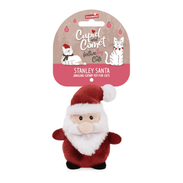 Rosewood Cupid & Comet Stanley Santa Cat Toy