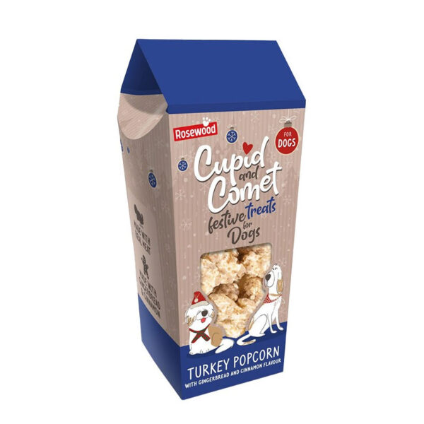 Rosewood Cupid & Comet Festive Turkey Popcorn For Dogs 30g